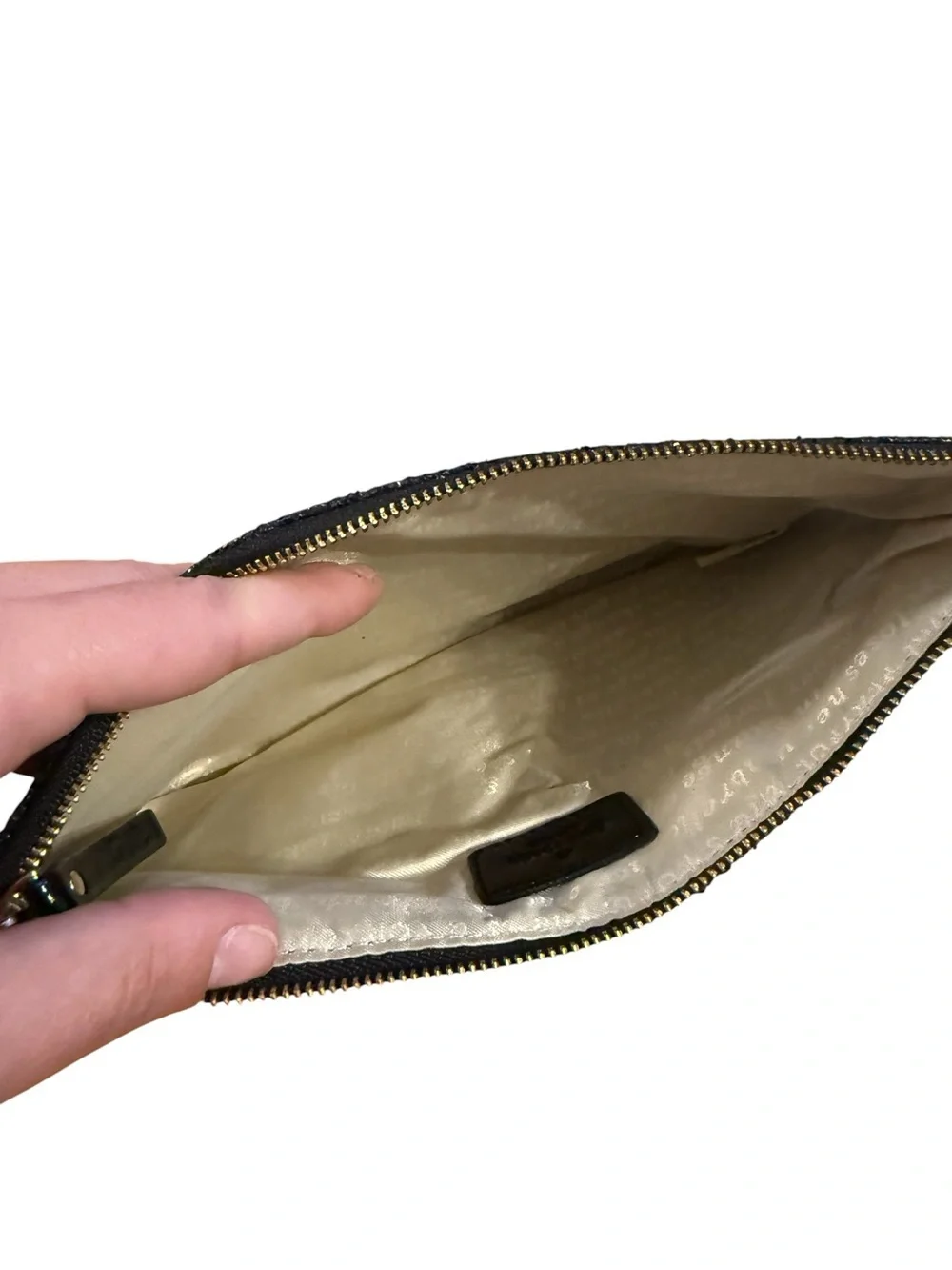 Kate spade Sparkle Black Glitter Wristlet Clutch
